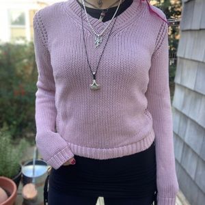 Pink knit sweater